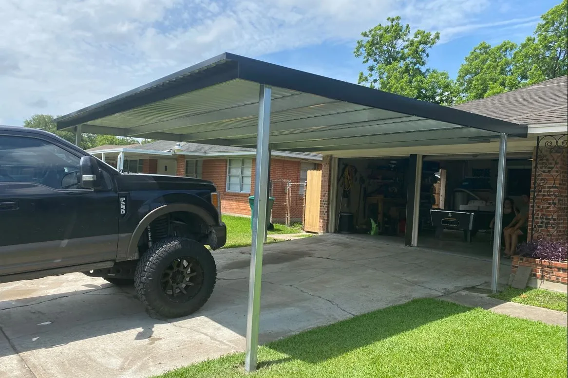 Galvanized steel carport installed by Kool Covers