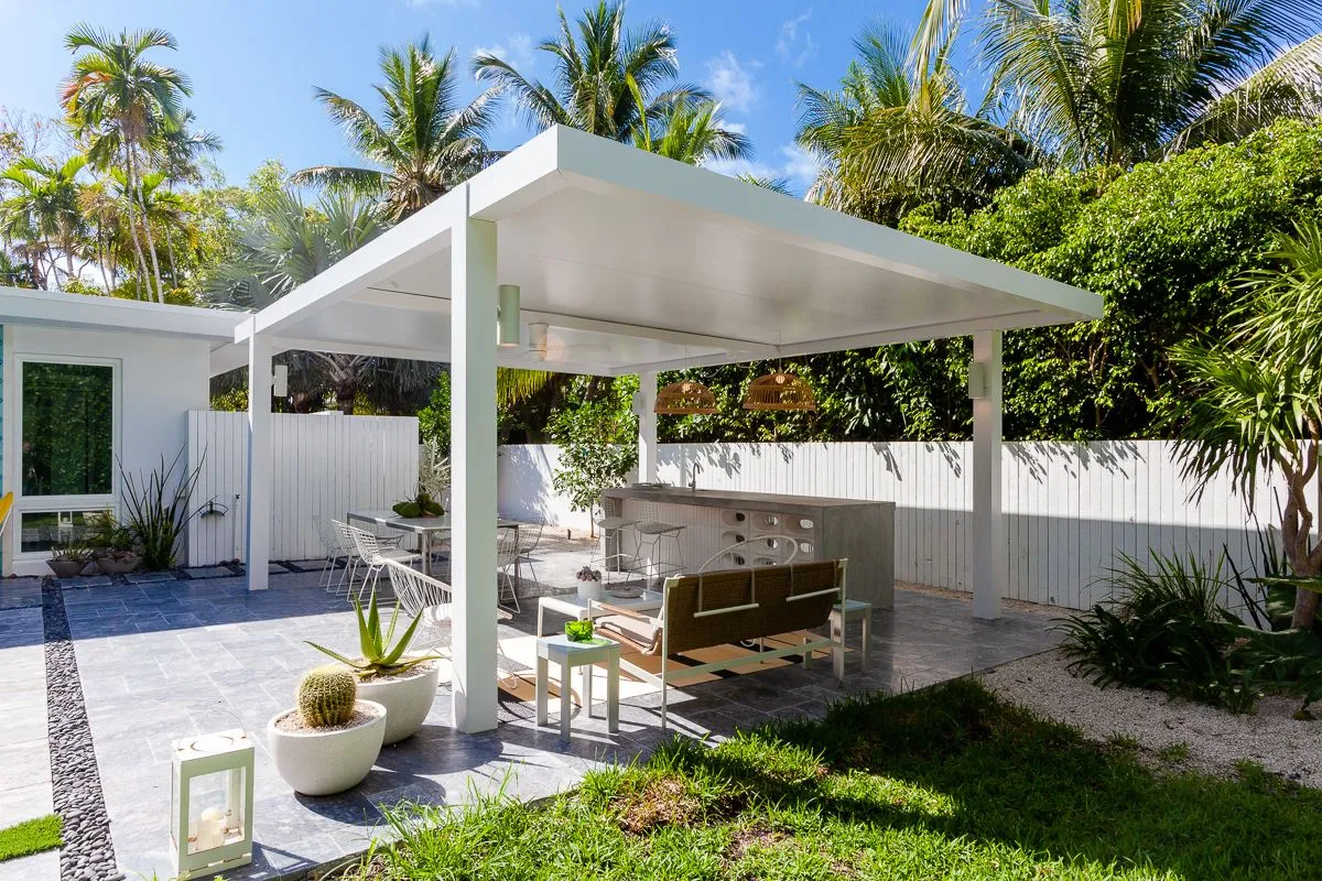 R-Shade louvered shade structure installed by Kool Covers