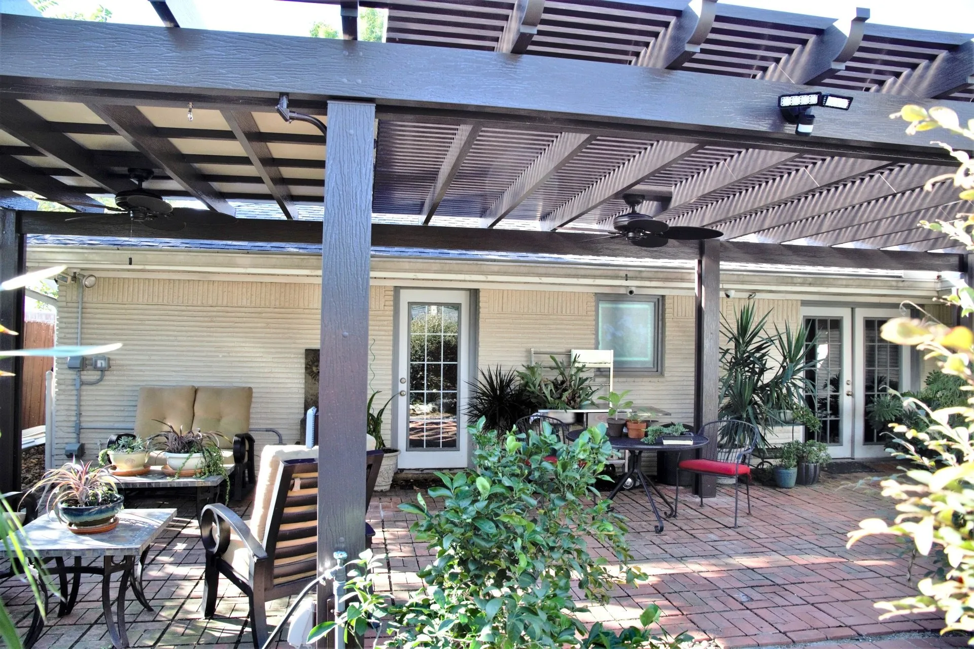 Alumawood-style aluminum pergola installed by Kool Covers