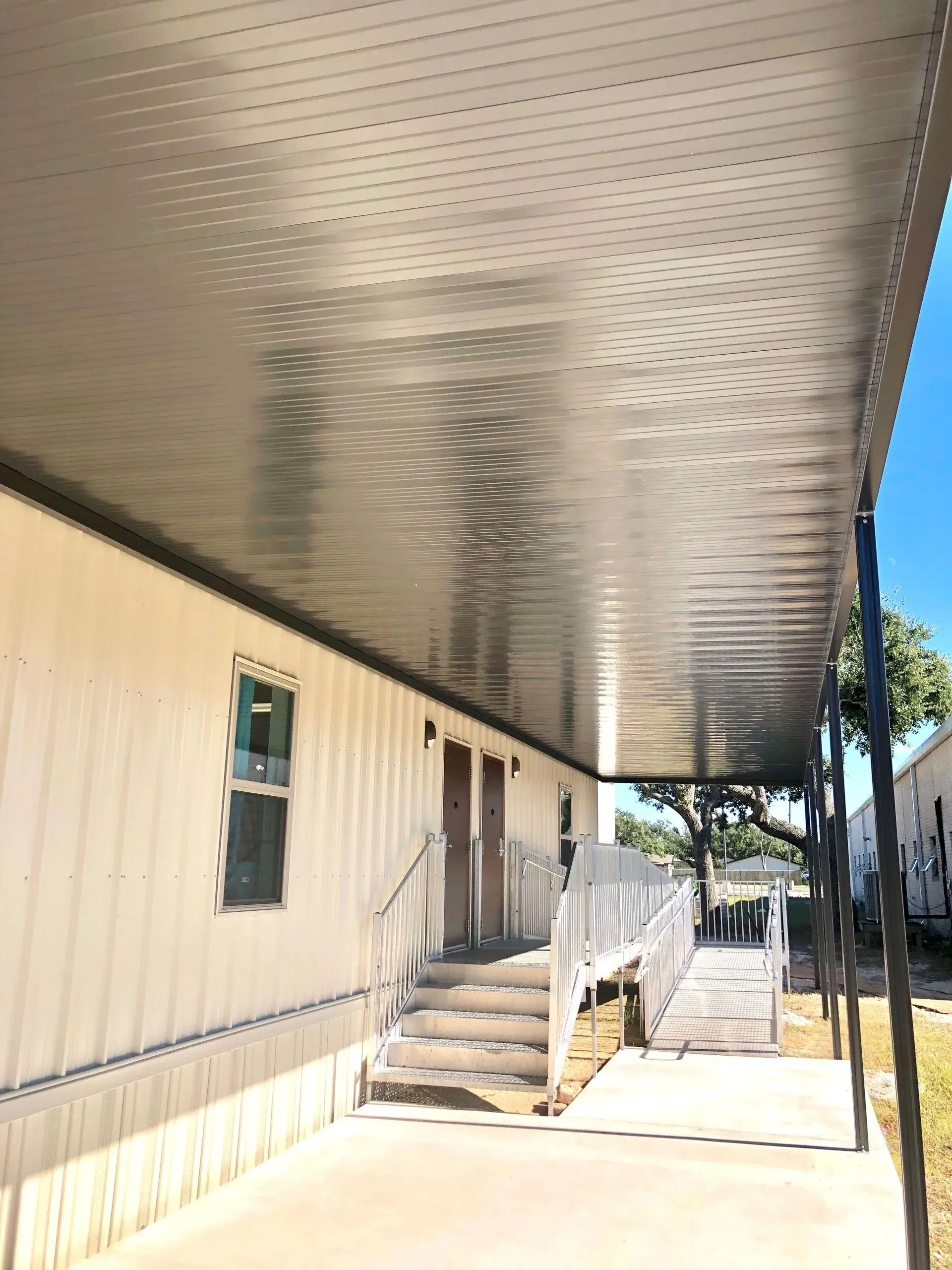School walkway cover and canopy installed by Kool Covers