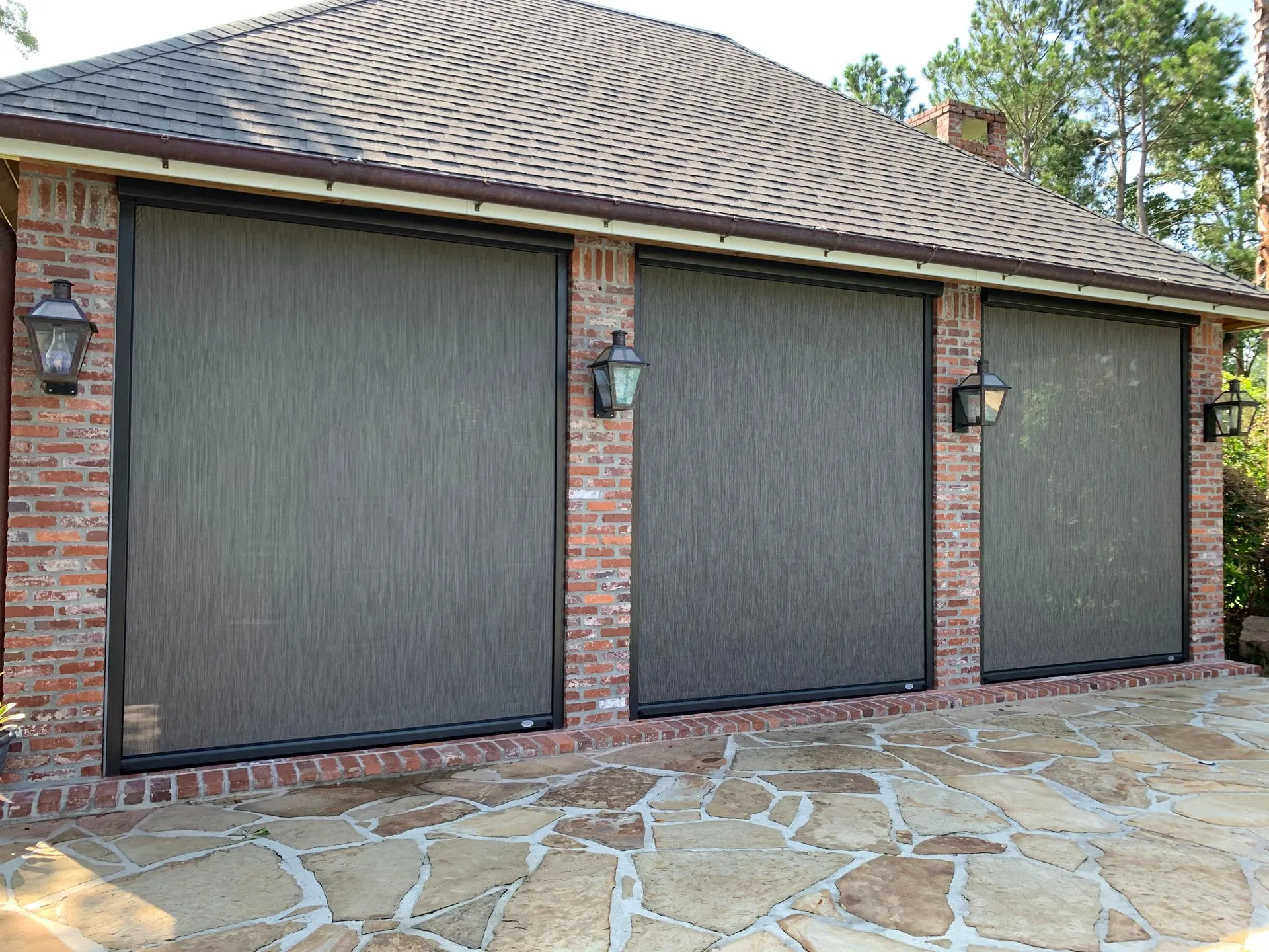 Motorized screen installed by Kool Covers