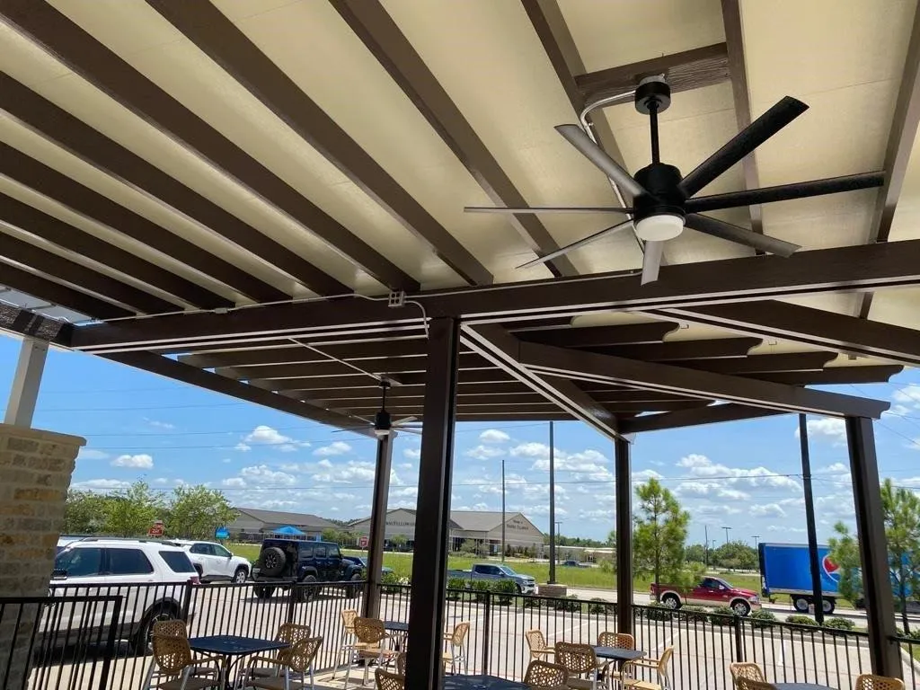 Alumawood-style aluminum pergola installed by Kool Covers
