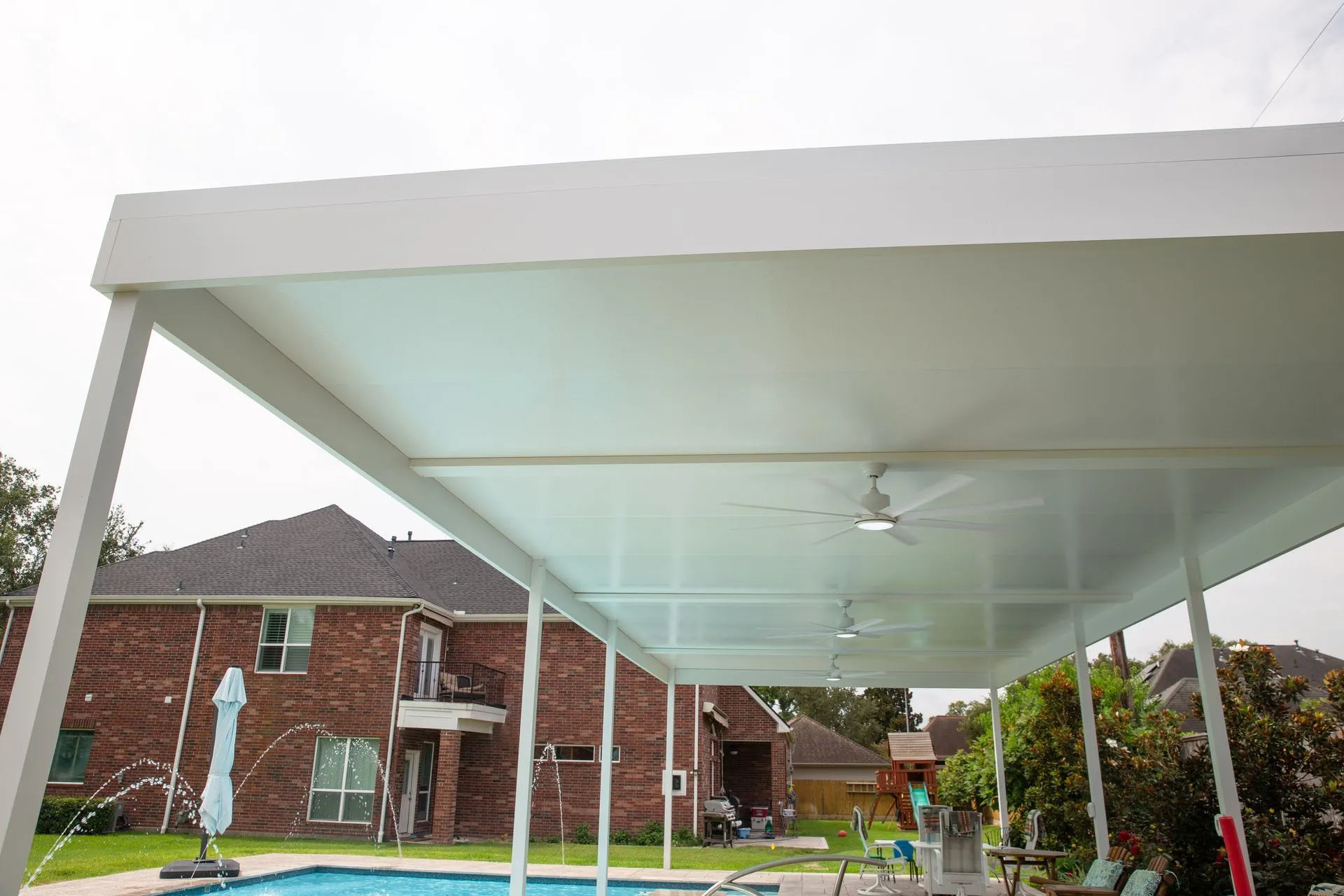 Aluminum patio cover installed by Kool Covers