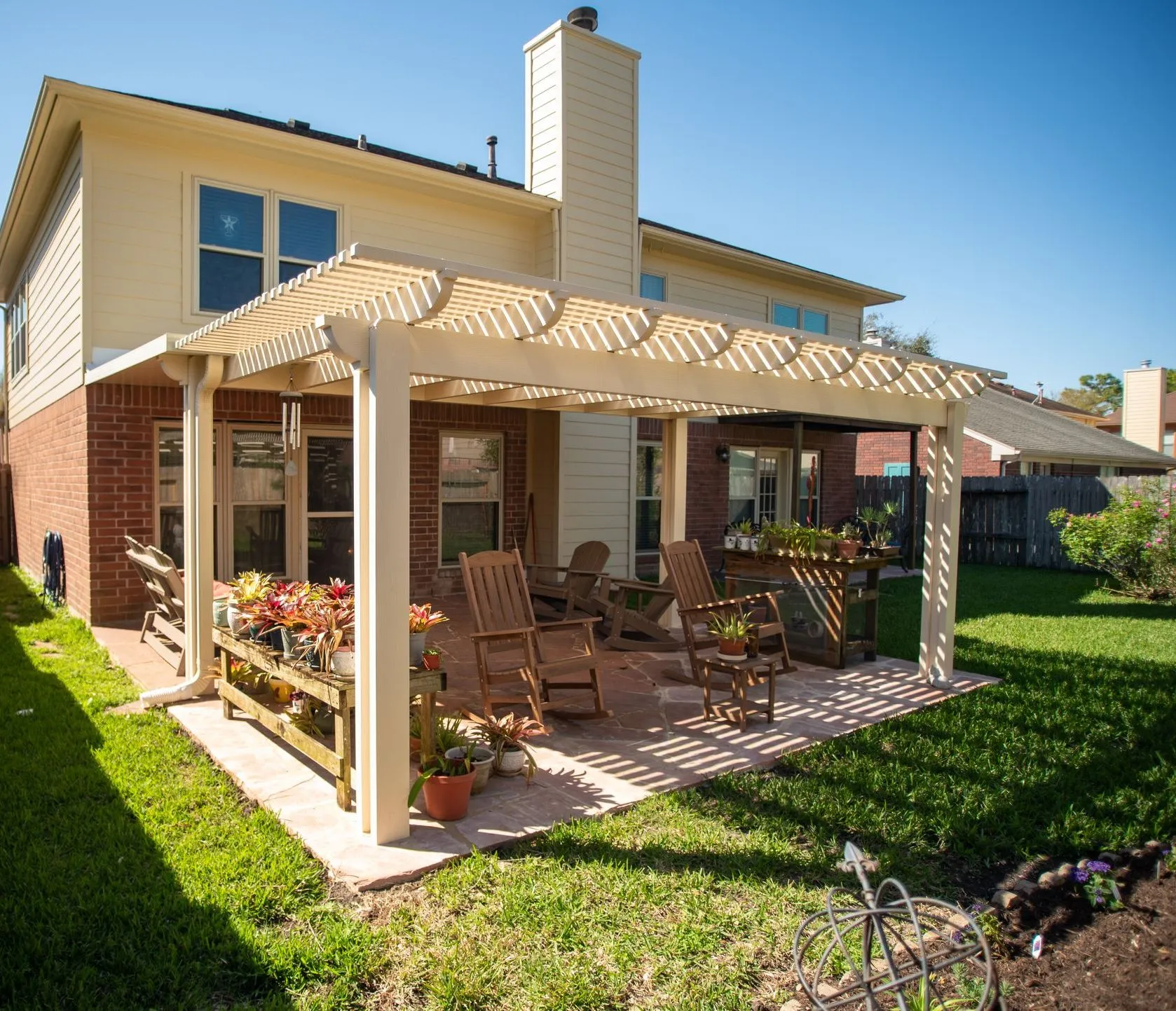 Alumawood-style aluminum pergola installed by Kool Covers
