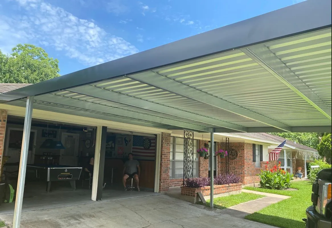 Galvanized steel carport installed by Kool Covers