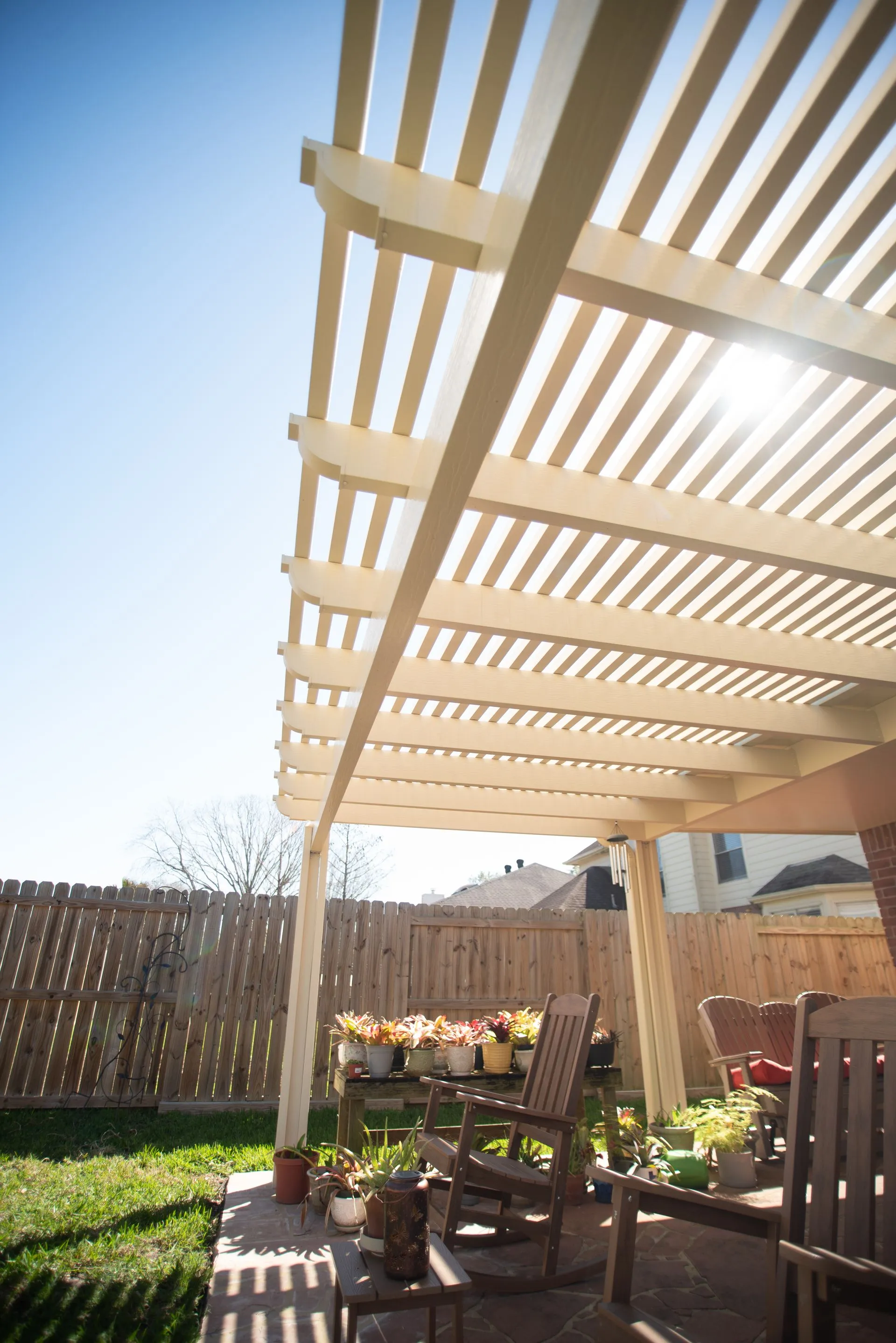 Alumawood-style aluminum pergola installed by Kool Covers