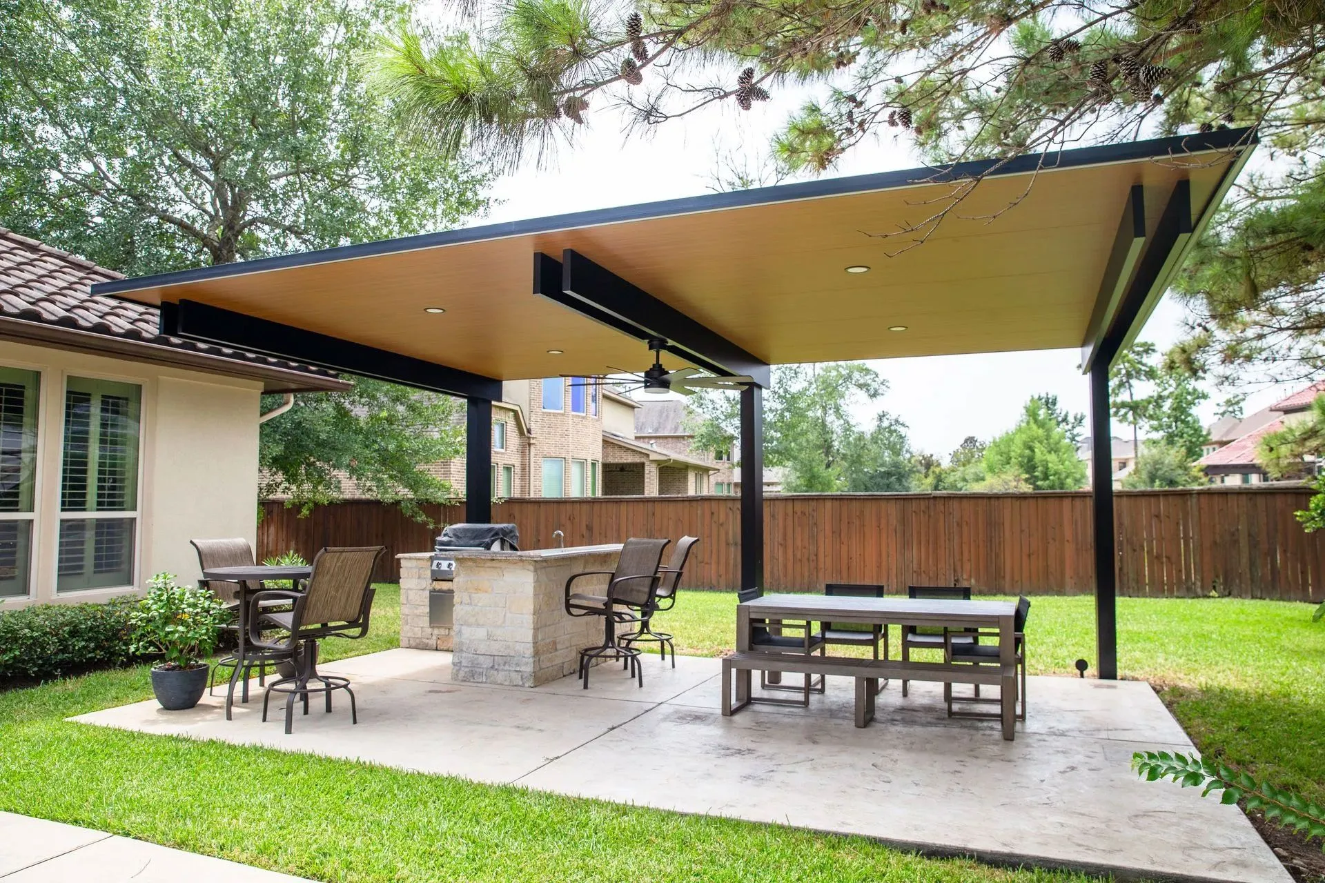 Aluminum patio cover installed by Kool Covers