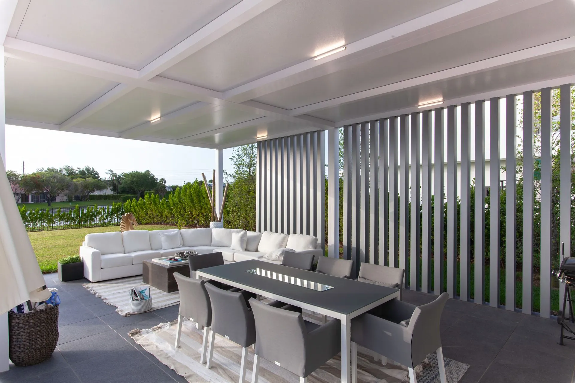 R-Shade louvered shade structure installed by Kool Covers