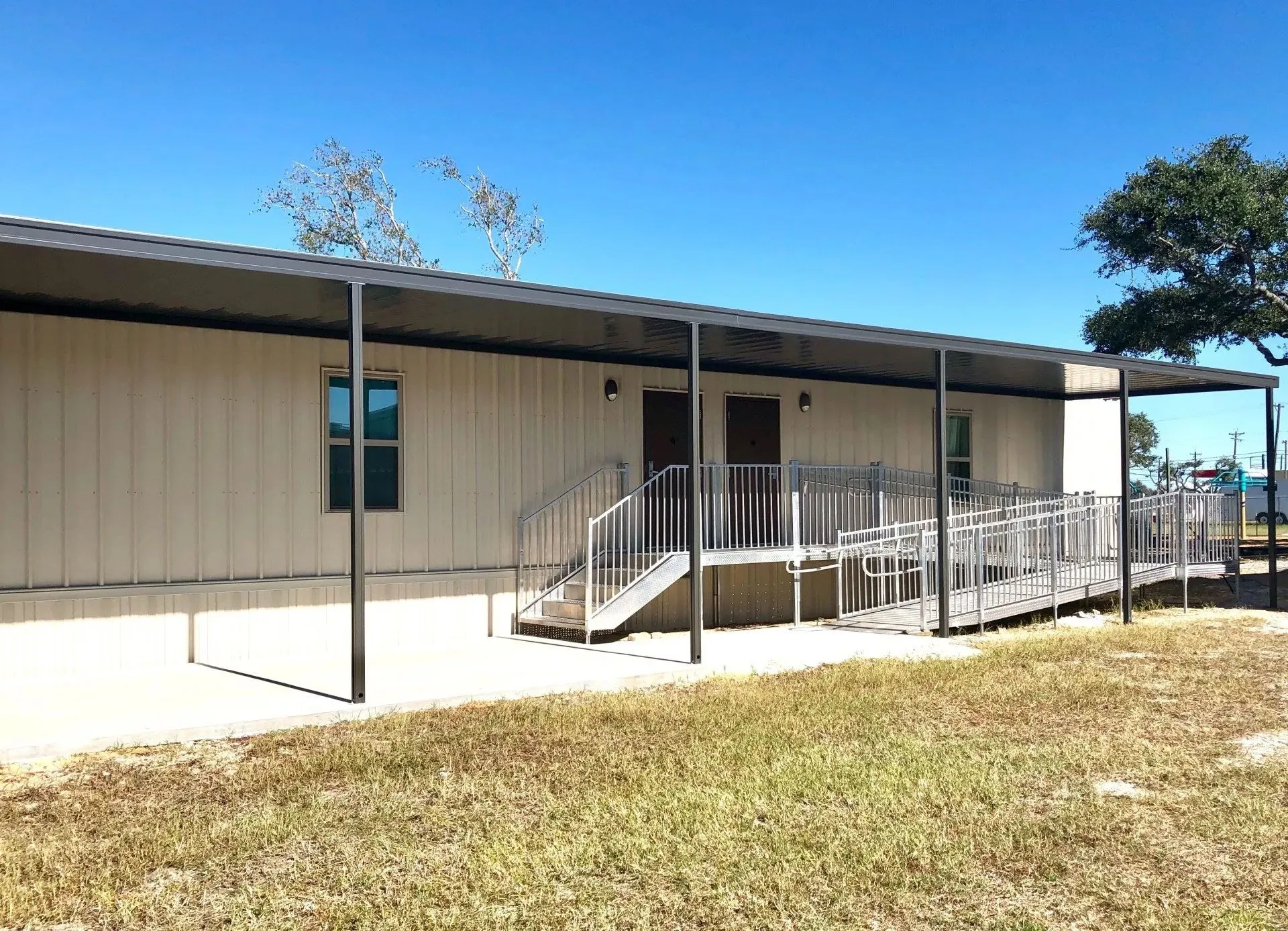 School walkway cover and canopy installed by Kool Covers